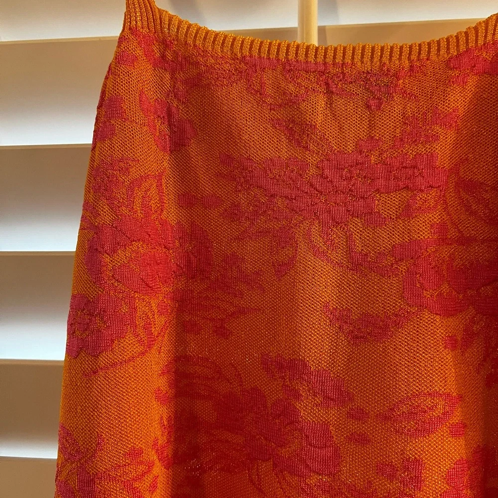Zara Jacquard Knit Mini Dress Orange - Picture 3 of 5